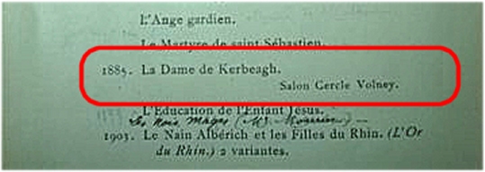 Luc-Olivier Merson, La Dame de Kerbeagh, cit�e dans le catalogue de 1921